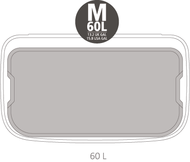 Brabantia|Bo Pedal Bin 長形防指紋腳踏桶 60L|Matt Black啞黑 211362