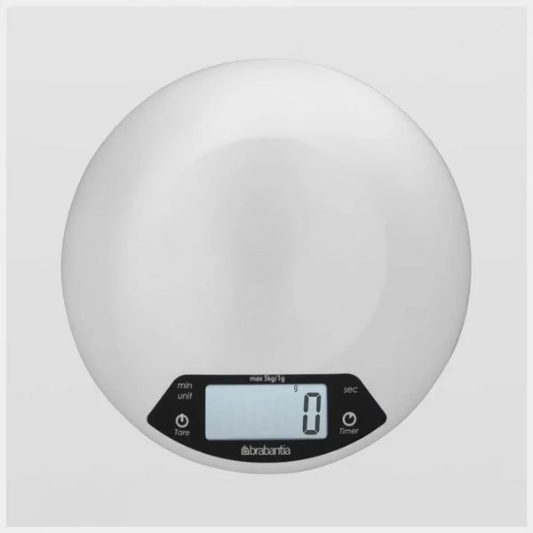 Brabantia｜PROFILE Kitchen Scale 圓形電子食物磅｜磨砂鋼