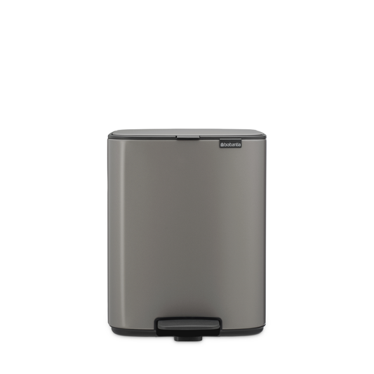 brabantia - 比利時製 12L 不銹鋼靜音緩降長方形防指紋腳踏垃圾桶丨3款顏色