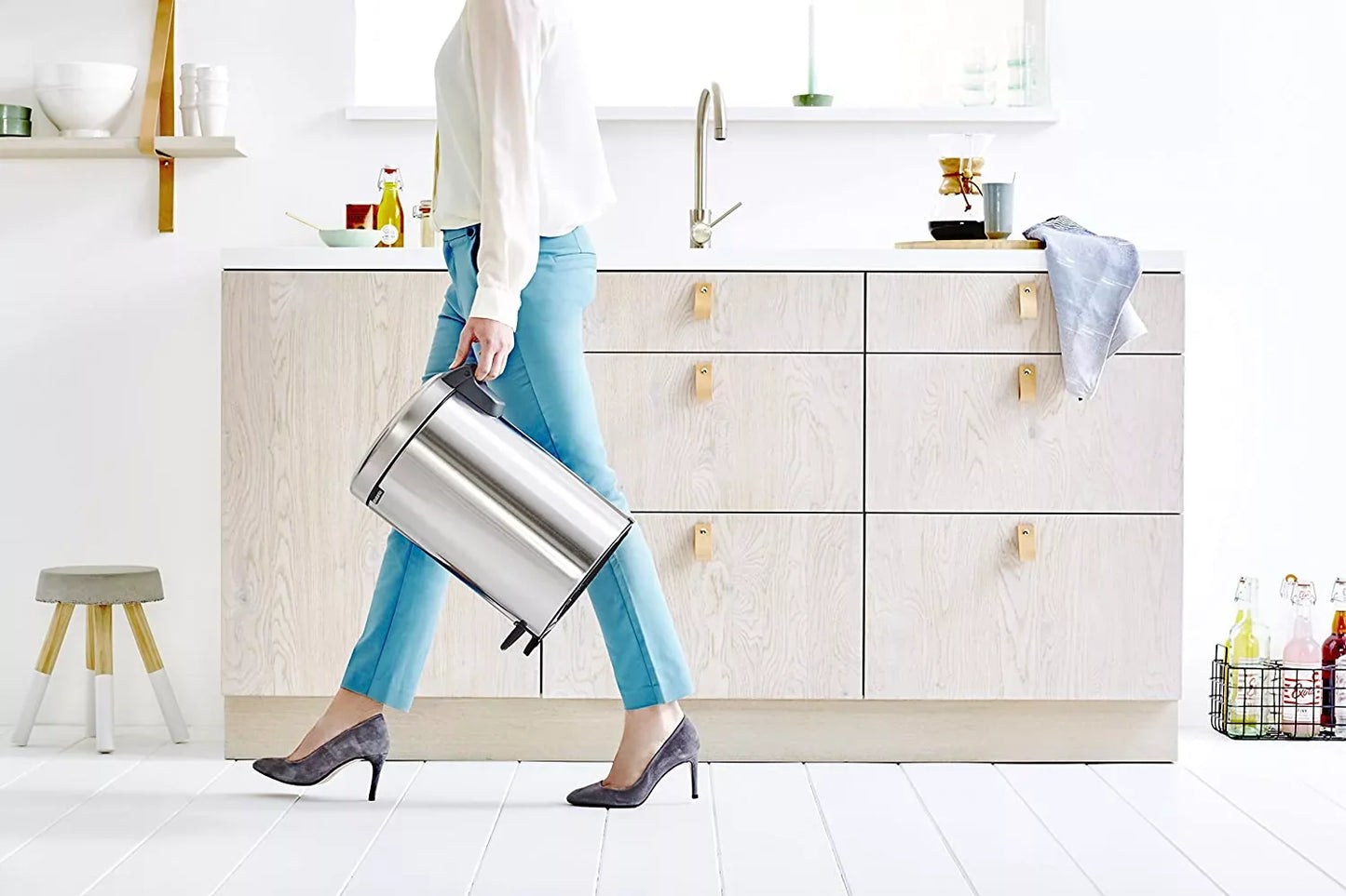 Brabantia｜NewIcon Pedal Bin 圓形腳踏垃圾桶 12L｜塑膠內桶｜4款顏色
