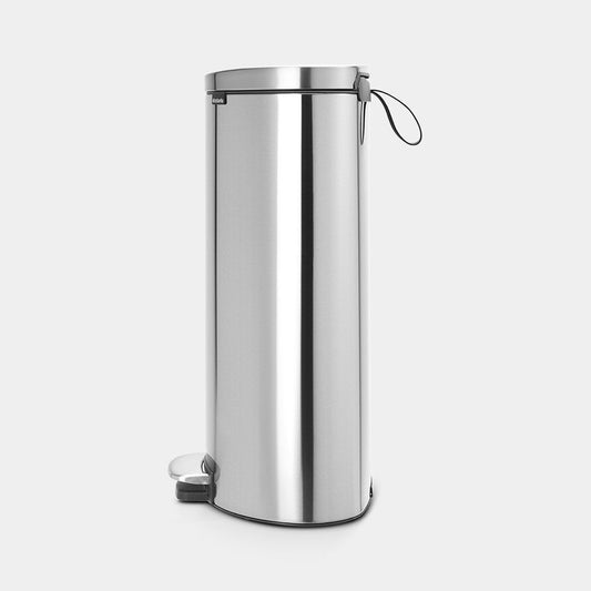Brabantia｜Pedal Bin Flatback+ 靜音半圓平背腳踏桶 30L｜無印砂鋼