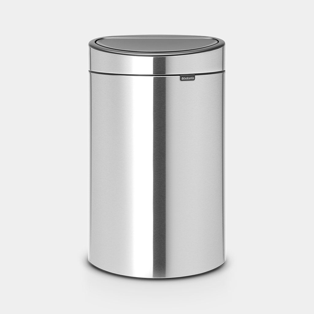 Brabantia｜Touch Bin New Recycle 半圓平背彈蓋垃圾桶 10＋23L｜回收兩用｜Brushed 無印砂鋼