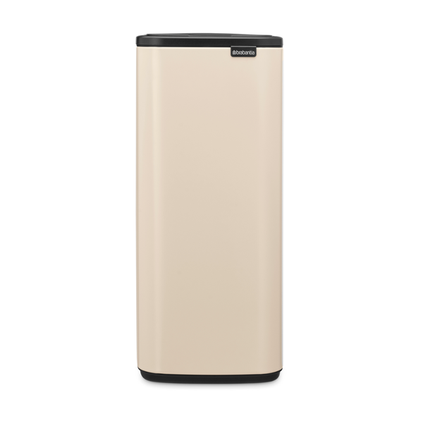 brabantia - 比利時製 30L 不銹鋼靜音方形防指紋彈蓋垃圾桶 2382-22｜象牙白｜塑膠內桶｜不銹鋼垃圾桶 垃圾筒 廁所垃圾筒 廚房垃圾桶 H65.4xL31.2xW28.7cm